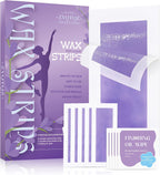 Wax Strips for Hair Removal - 60 Count (40 Body + 20 Face Strips) with 10 Soothing Oil Wipes, At-Home Waxing Kit for Women & Men - Legs, Bikini, Underarms, Face (60PCS (Pack of 1）, Vanilla)