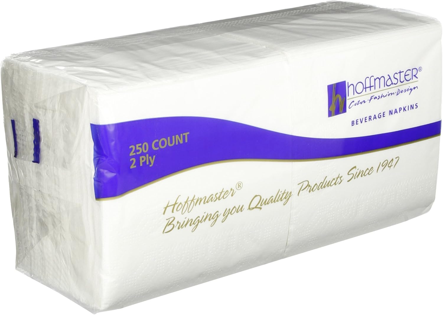Hoffmaster Beverage Napkins, 2-Ply 9 1/2 X 9 1/2, White, Embossed, 1000/carton