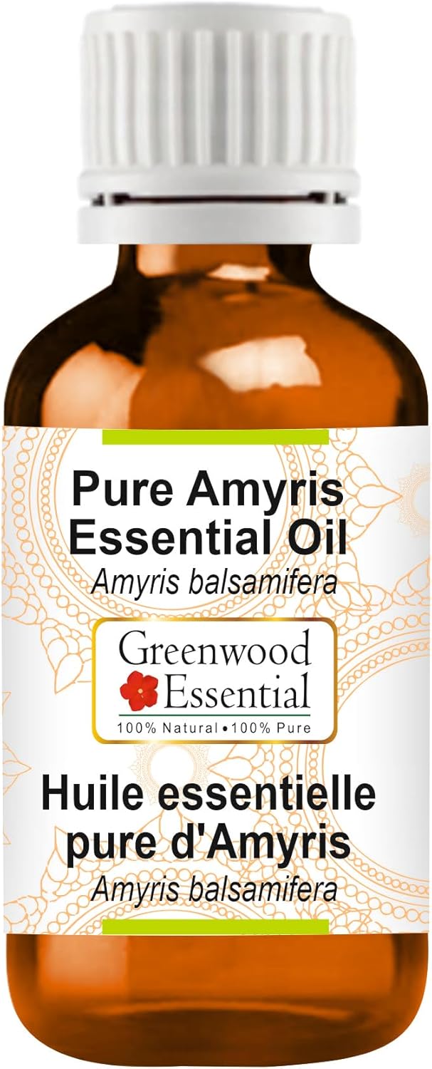 Greenwood Essential Pure Amyris Essential Oil (Amyris balsamifera) Steam Distilled 5ml (0.16 oz)