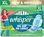 Whisper Ultra Clean Sanitary with Wings - 30 Pieces (XL)
