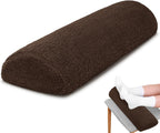 Sintuff Recliner Leg Rest Cushion Sofa Footrest Pillow with Cover Half Moon Bolster Pillow Under Knee Pillow for Sleeping On Back Alleviating Pain, 19.7 x 8 x 3.5 Inch (Coffee)