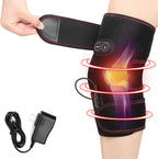 Heated Knee Brace Wrap, 3 Adjustable Heat and Vibration Massager for Arthritis Knee Pain Relief Massaging Knee Pad with AC Adapter (No Battery)