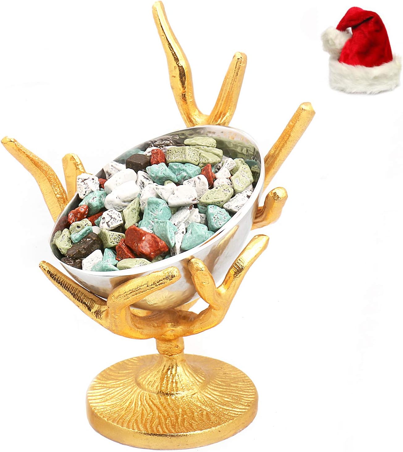 Ghasitaram Gifts Christmas Gifts Chocolates Hampers - Silver Designer Tree Stone Chocolate Bowl
