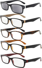 Eyekepper 5 Pack Reading Glasses for Women Spring Hinges Readers Include Reading Sunglasses +1.50