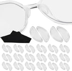 Adhesive Eyeglass Nose Pads Clear Non Slip Silicone Nose Pads for Glasses Grips Non Slip Soft Stick on Glasses Nose Pad Replacement Anti Slip Nose Pieces for Sunglasses 20Pairs