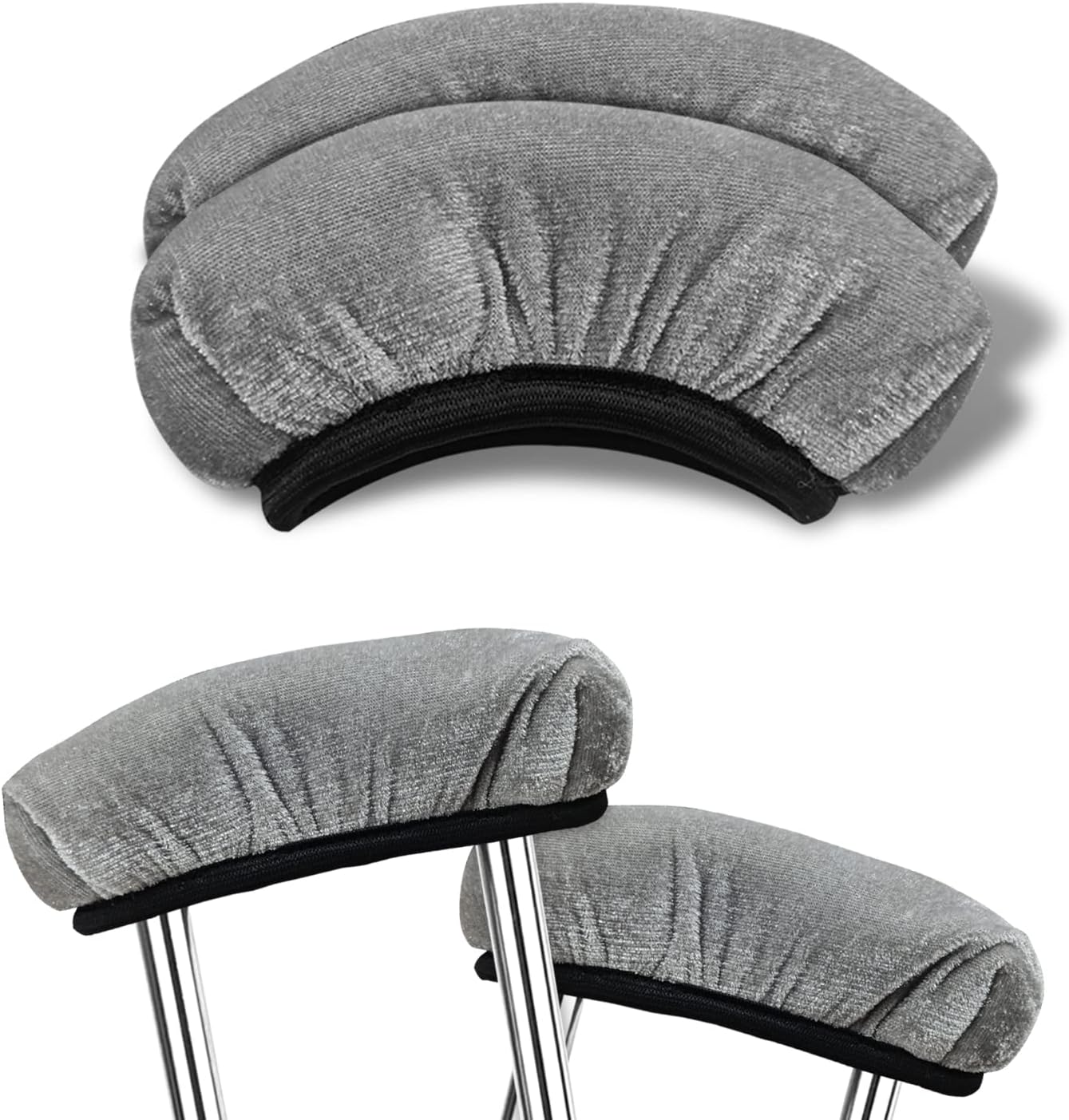 Pads for Crutches - 2PCS Crutch Pads for crutches underarm，Armpits Universal Medical Padding for Crutches for Adults, Washable Padded Covers with Thick Soft Memory Foam (Gray)