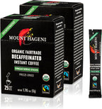 Mount Hagen 25 Count Single Serve Instant Decaf Coffee Packets - 2 Pack | Decaffeinated Organic Medium Roast Arabica Beans | Eco-friendly, Fair-Trade [2 x 25 sticks/1.76oz/50g]