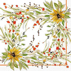 IHR Ideal Home Range Party Napkins Disposable 3-Ply Paper Lunch Napkin Pack, 6.5" x 6.5", Sunflower Medley, 20-Count