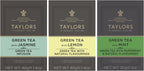 Taylors of Harrogate Green Tea Variety Pack, Individually Wrapped Bags, Jasmine, Lemon, Mint 20 Count (Pack of 3), Caffeinated, Enjoy Hot or Iced, 60 Teabags