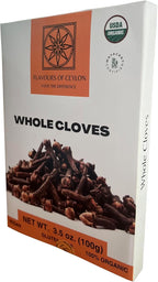 Flavours of Ceylon – Ceylon Whole Cloves – Hand Picked – 100 Grams (3.5 oz) Pure Ceylon Cloves – Made in Sri Lanka – 100% USDA Organic Certified – For Tea, Cooking