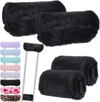 Threlaco Crutches Padding Universal Crutch Pads for Armpits and Hand Cushion Soft Fluffy Covers Accessories Sets for Underarm Armpits and Handles(Black)