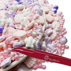 SE Si&Moos Candy Sea Shells for Cake Decorating Pink Sprinkles Pink Edible Seashells Under The Sea Cake Decorations Beach Sprinkles Christmas Cookie Decorations Edible Baby Shower Cake Decorations 3 OZ with Tweezers