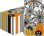 Horaldaily 100 Halloween Disposable Paper Decorative Guest Napkins, Scary Themed Cobweb Pumpkins Hand Towel for Party Lunch Dinner Kitchen Bathroom