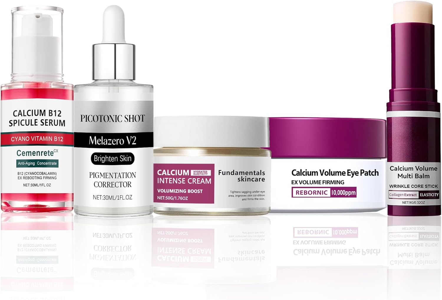 Calcium Daily Care Skin Set with Calcium Multi Balm Stick – Gentle Firming & Moisture Routine for Smooth, Comfortable-Looking Skin, Daily Use Skincare Collection, Travel-Friendly