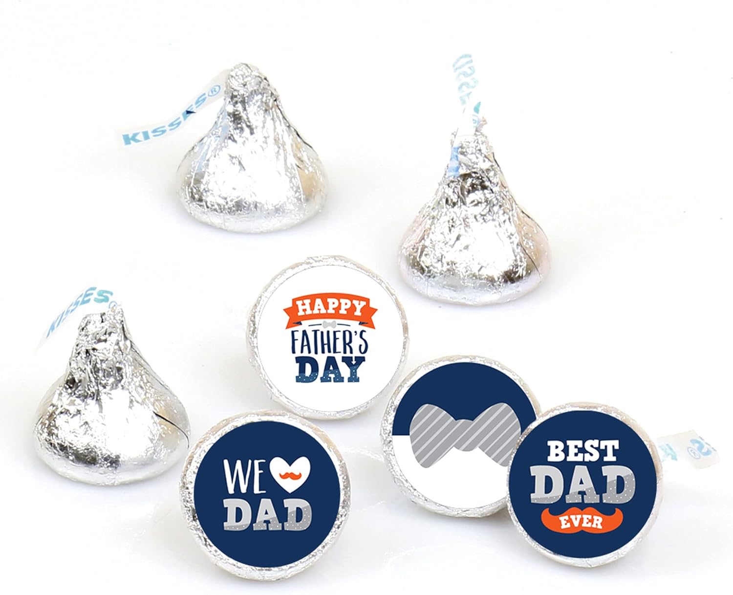 Big Dot of Happiness Happy Father's Day - We Love Dad Party Round Candy Sticker Favors - Labels Fit Chocolate Candy (1 sheet of 108)