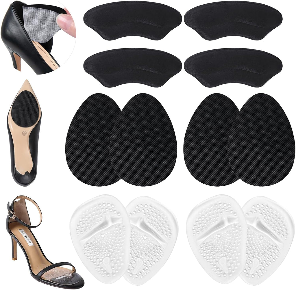6 Pairs Heel Pads for Women - Non-Slip & Pain-Relief, Breathable Heel Grips & Cushioned Inserts for Loose Shoes/High Heels/Boots, Fits Most Footwear
