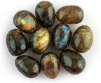 CRYSTALIS 10pcs Natural Labradorite Eggs 10mm+, Loose Gemstone, Wholesale Bulk Cabochons, Jewelry Making Supply, Chakra Healing Polished Stones, Wire Wrapping, DIY, Gem Collection