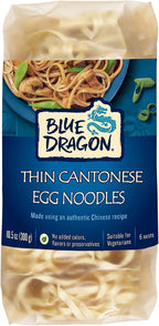 Blue Dragon Thin Cantonese Egg Noodle Nests, 10.58 Oz (Pack of 1) Four Simple Ingredients| Pre-portioned in 6 nests| Vegetarian Friendly