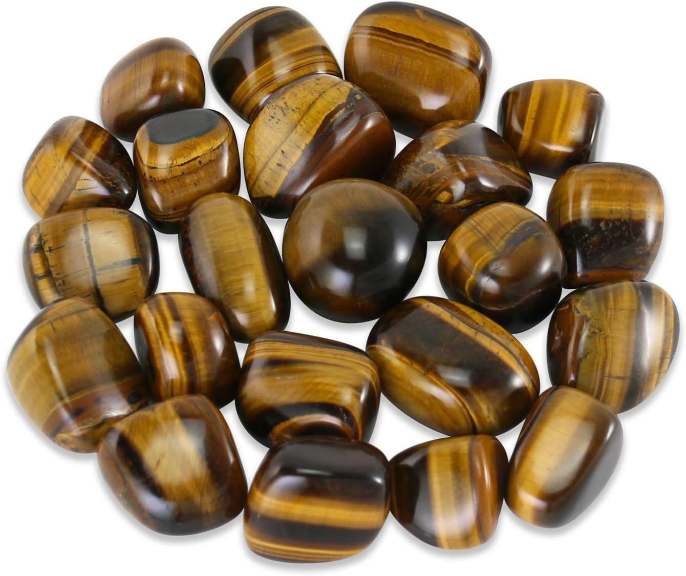 Tiger's Eye Crystal Stone, Polished Stones & Rocks, Natural Healing Crystals for Chakra Balancing, Meditation, Spiritual Decor, Tumbled Stones for Energy, Reiki, Gifts (0.5LB)