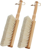 Horsehair Hand Brush Soft Bristles for Woodworking Car Detailing Furniture Beech Wood Handle 12 Inch Long (2pcs)