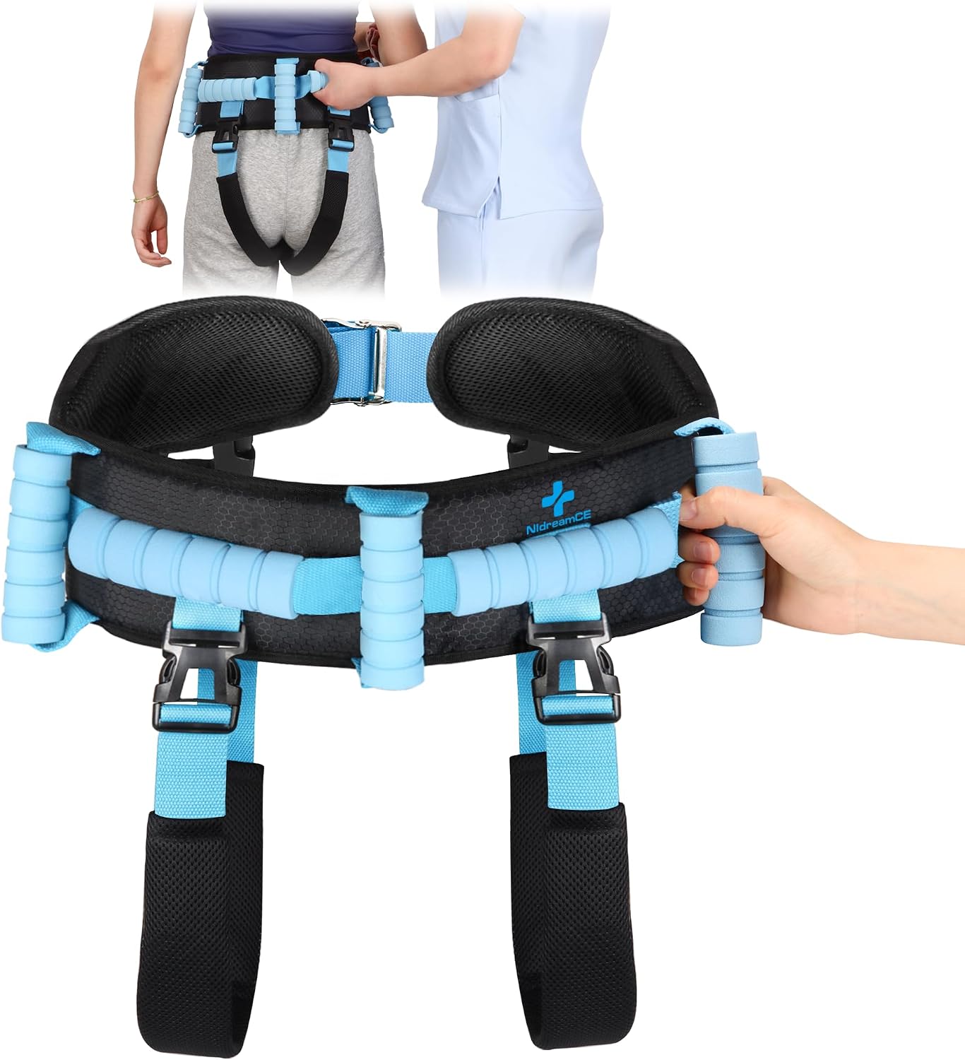 Gait Belt Transfer Belts with 7 Handles and 2 Leg Straps for Seniors,Medical Nursing Safety Patient Assist for Elderly, Disabled, Physical Therapy, Caregivers,with Quick Release Buckle