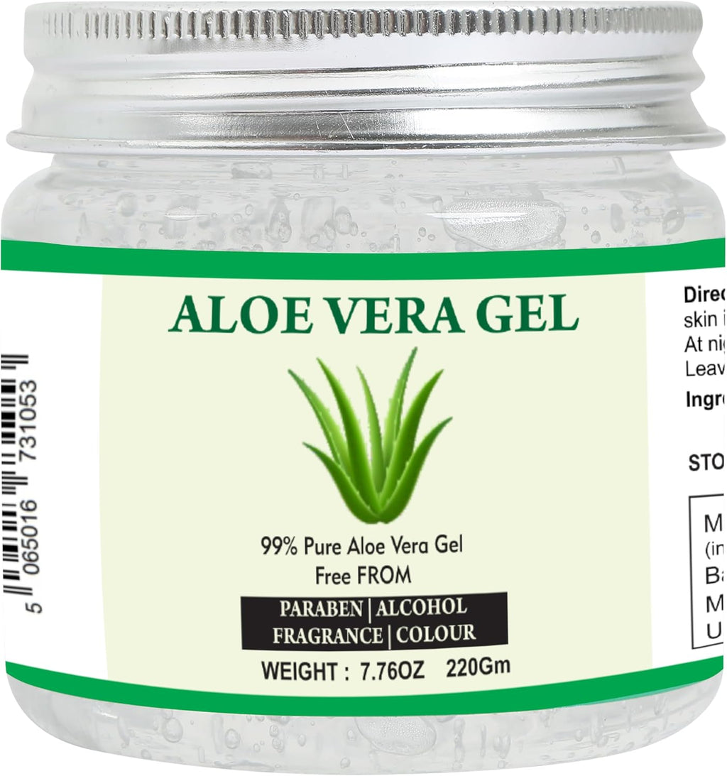 Raslok Aloe Vera Gel | 99% Pure Natural Aloe Gel | For Moisturizing Face Skin & Hair Care,Durable Moisturizing Hydrating Soothing | Non-Sticky (7.76 oz)