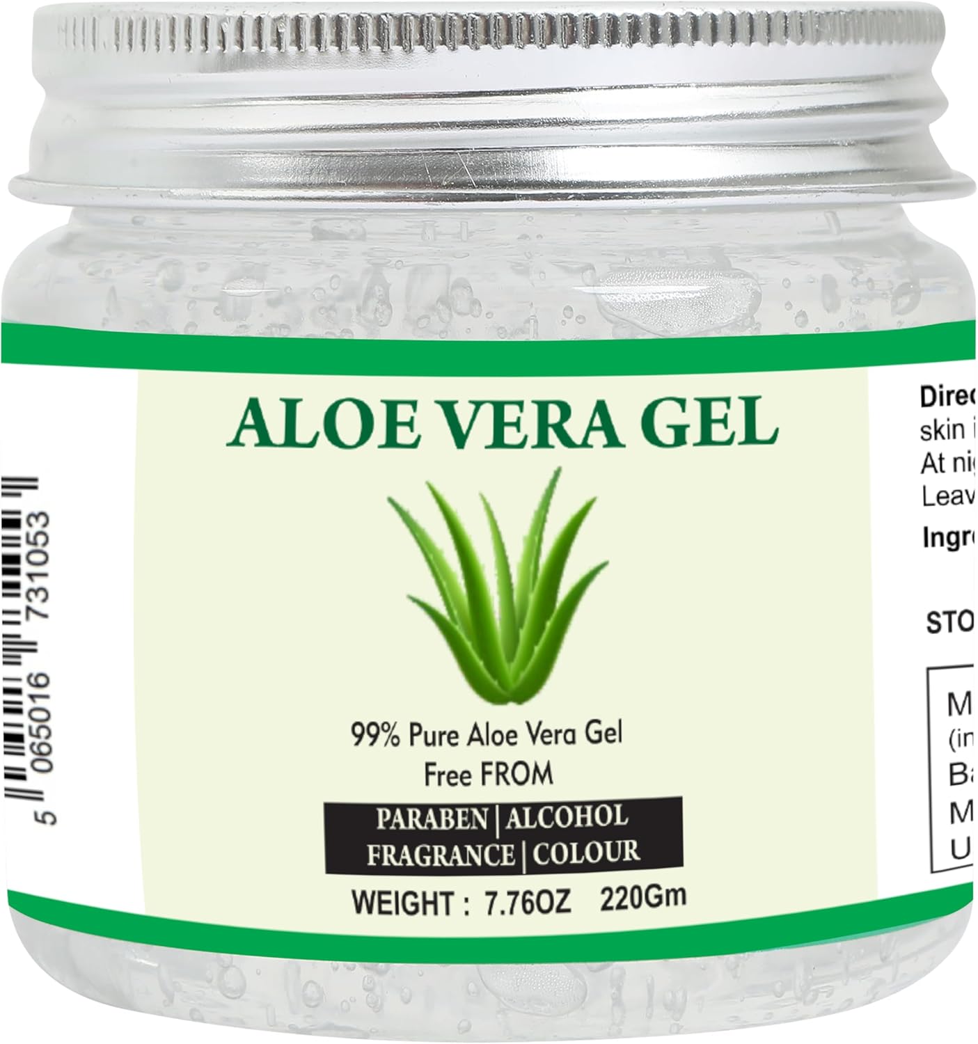 Raslok Aloe Vera Gel | 99% Pure Natural Aloe Gel | For Moisturizing Face Skin & Hair Care,Durable Moisturizing Hydrating Soothing | Non-Sticky (7.76 oz)