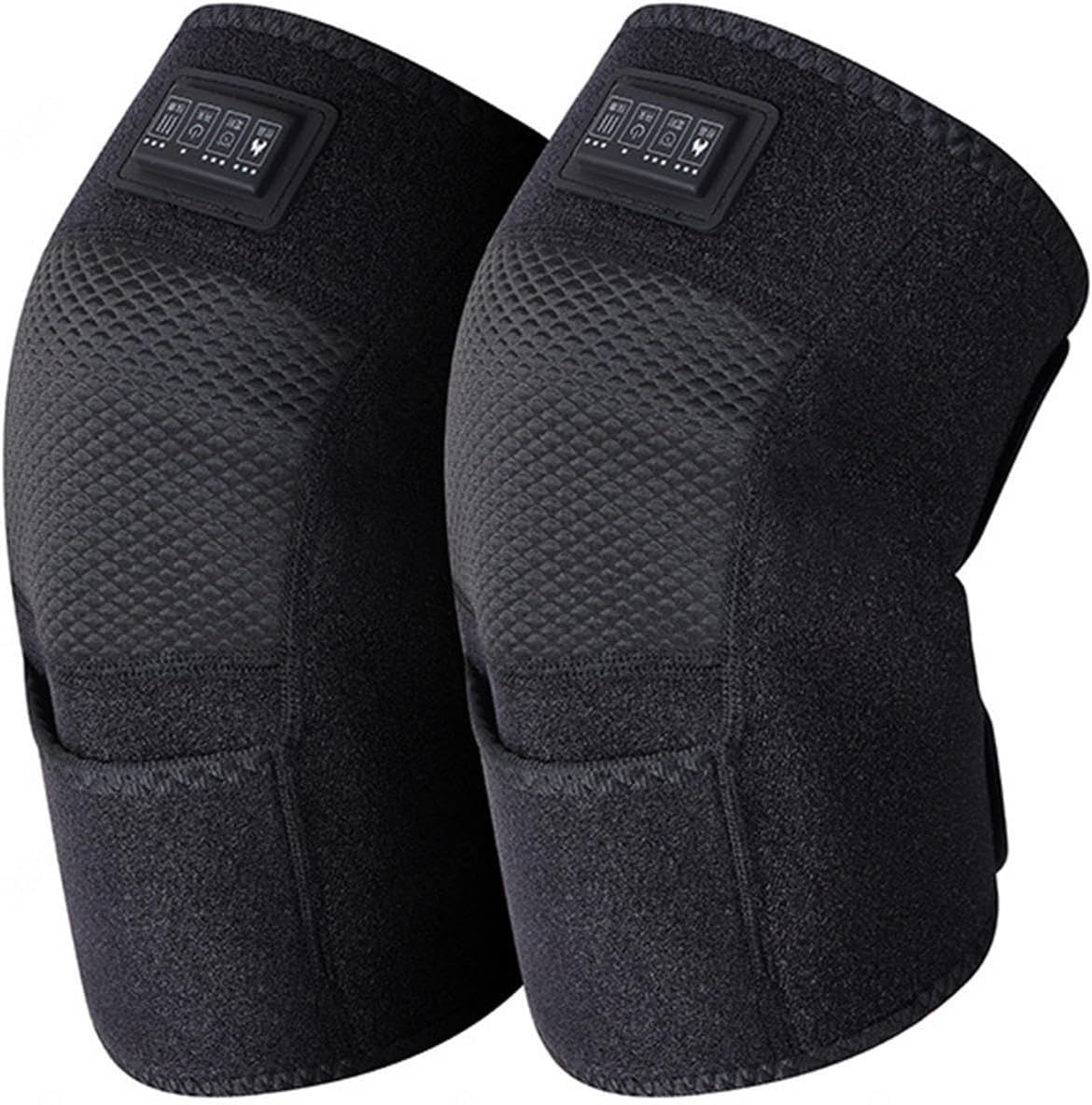 VIDECOR Heated Knee Brace Wrap with Massage, Knee Heating Pad, Suitable for Knee Joint Fatigue, Arthritis, Leg Muscle Cramps, and Relieve Knee Joint Pressure.,Black