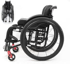 Folding Sports Portable Wheelchairs,Transport Wheelchair,Manual Wheelchair,Aluminum Alloy Wheelchair,Lightweight Wheel Chair For Adults,Quick Release Rear Wheels,Anti-Tip Wheels(Size:Seat width 42cm/1