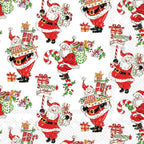 IHR Ideal Home Range Party Napkins Rosanne Beck Holiday Collection Disposable 3-Ply Paper Lunch Napkin Pack, 6.5" x 6.5", Holly Jolly Santas, 20-Count