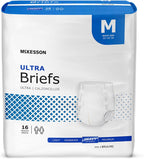 McKesson Ultra Briefs, [80 Count], Size M, 32-44 in. Incontinence Adult Diapers, Heavy Absorbency, Unisex, Disposable, Elastic Leg Gathers and Contoured Fit for Men and Women