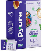 Pyure Organic Stevia Packets | Zero Calorie Sweetener for Coffee, and Baking | Granulated Stevia Sugar Substitute | Plant-Based, Keto, Diabetic & Paleo Friendly | USDA Organic, Non-GMO | 40 Packets
