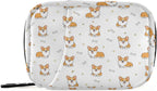 Cute Corgi Dog Pill Organizer Case Yellow Puppy Bone 7 Day Travel Pill Box with Zipper Portable Weekly Vitamin Medicine Supplement Holder Pouch Bag
