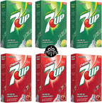 7UP Powdered Drink Mix 6 Boxes of 6 packets with 3 Boxes each of Lemon-Lime and Cherry flavor for Total 36 Sticks bundle packaged by D'Elite Box