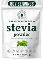 Premium Pure Stevia Extract Powder, Natural Stevia Extract Sweetener Powder for Baking and Beverages - No Aftertaste, Non-GMO, Keto Friendly, 807 Servings, 4 oz (113 g)