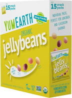 YumEarth Organic Jelly Beans - Fruity Candy Snack Packs, Gluten Free Snacks for Kids - Allergy Friendly, Non-GMO, No Artificial Dyes - Assorted Flavors, 7.5 oz. (Pack of 15)