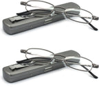 Lightweight Portable Metal Reading Glasses with Pocket Case for Men Women