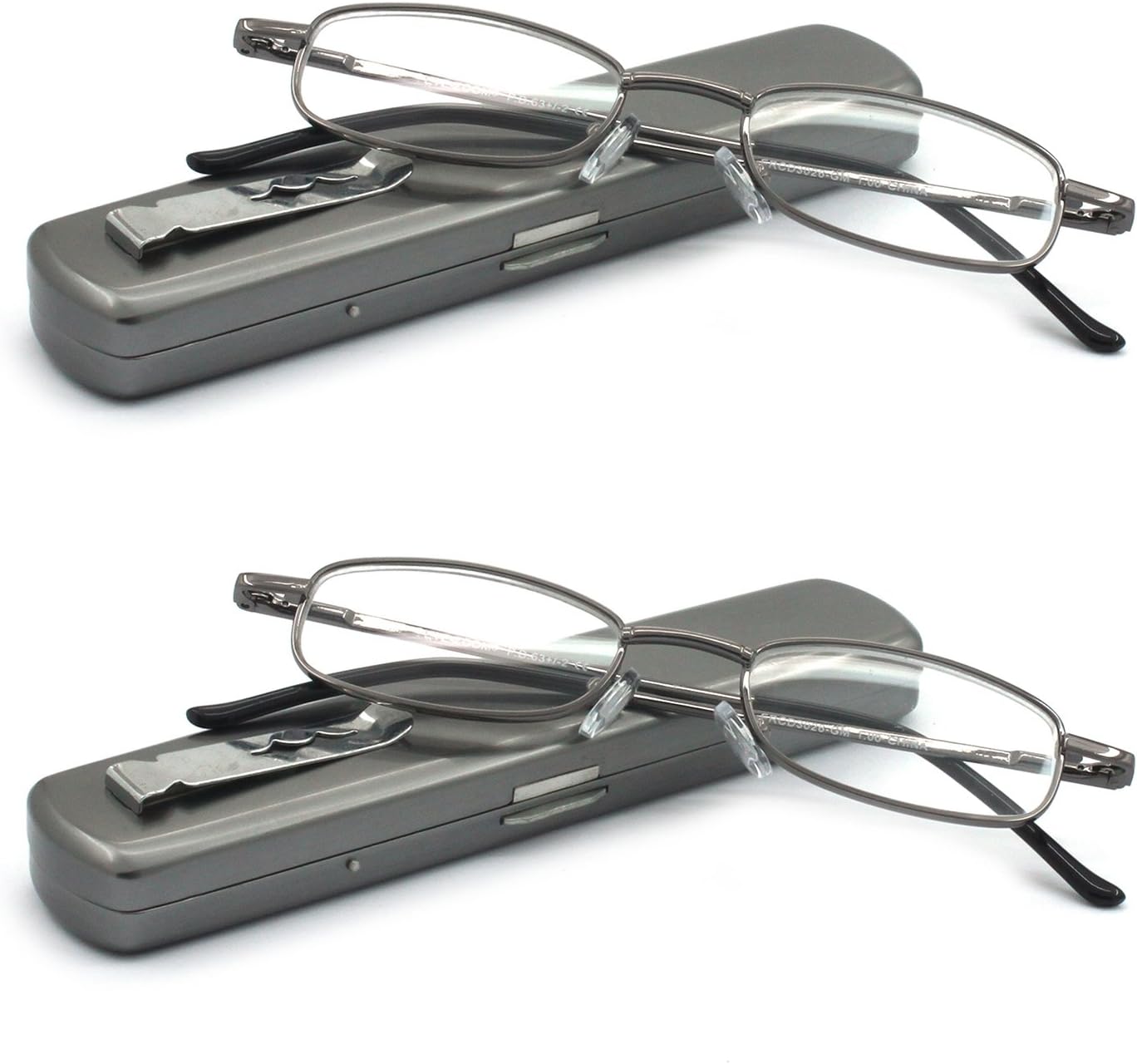 Lightweight Portable Metal Reading Glasses with Pocket Case for Men Women