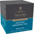 Taylors of Harrogate Scottish Breakfast, Black Tea, Loose Leaf Tea, 4.41 Ounce Carton (Pack of 1), Strong, Malty and Full, Caffeinated, Premium Whole Leaf Tea