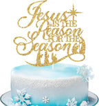 Jesus is the Reason for the Season Cake Topper, Merry Christmas, Happy Birthday Jesus, Christmas Holiday Party Decorations