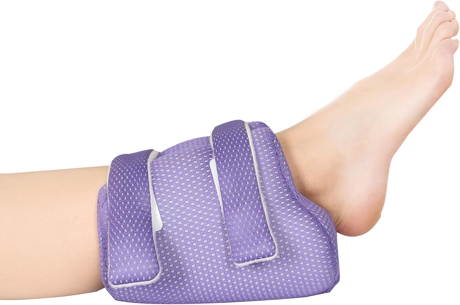 3D Heel Protectors Bed Sore Pillow Cushion for Pressure Sores,Foot Pillows Support Boot for Bedridden Patients Supplies（Purple Pack of 1）