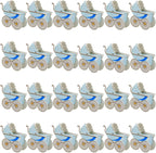 LAEYIAP 24PCS Carriage Treat Boxes,Baby Paper Stroller Party Favor Gift Boxes,Stroller Favour Gift Box,Cardstock Carriage Candy Boxes (blue)