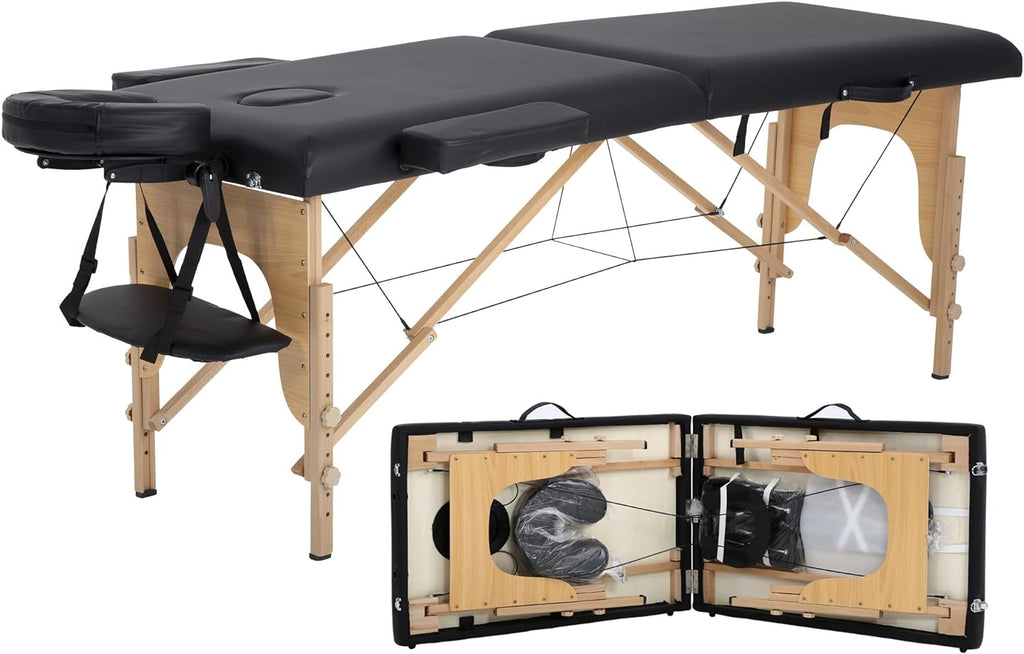 PayLessHere Massage Bed Portable Massage Table 24 inch Wide Lash Bed 2 Folding Height Adjustable Spa Table with Non-Woven Bag for Spa Footmassage Facial CareSpa Tattoo