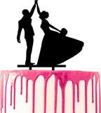 CARISPIBET Wedding Cake Topper Groom and Bride Dancing Acrylic Silhouette