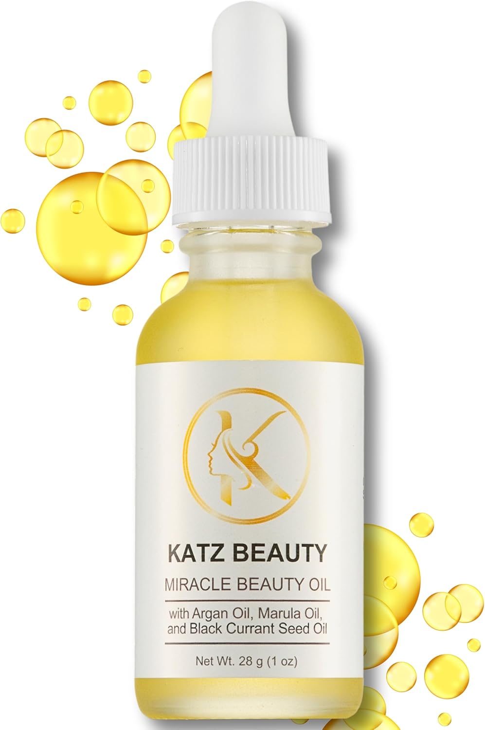 Katz Beauty Miracle Beauty Oil - Hydrating Face Oil with Jojoba, Argan & Marula Oil for Anti-Aging Glow, Non-Comedogenic