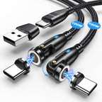 VAFOTON USB C Magnetic Charging Cable 100W (2Pack, 3.3ft/6ft), 9Pin Magnetic Charger Cable/360&180 Rotation Magnet Phone Charger/Type C Data Cable for Samsung Galaxy Series/Ma-Book/Pad Series