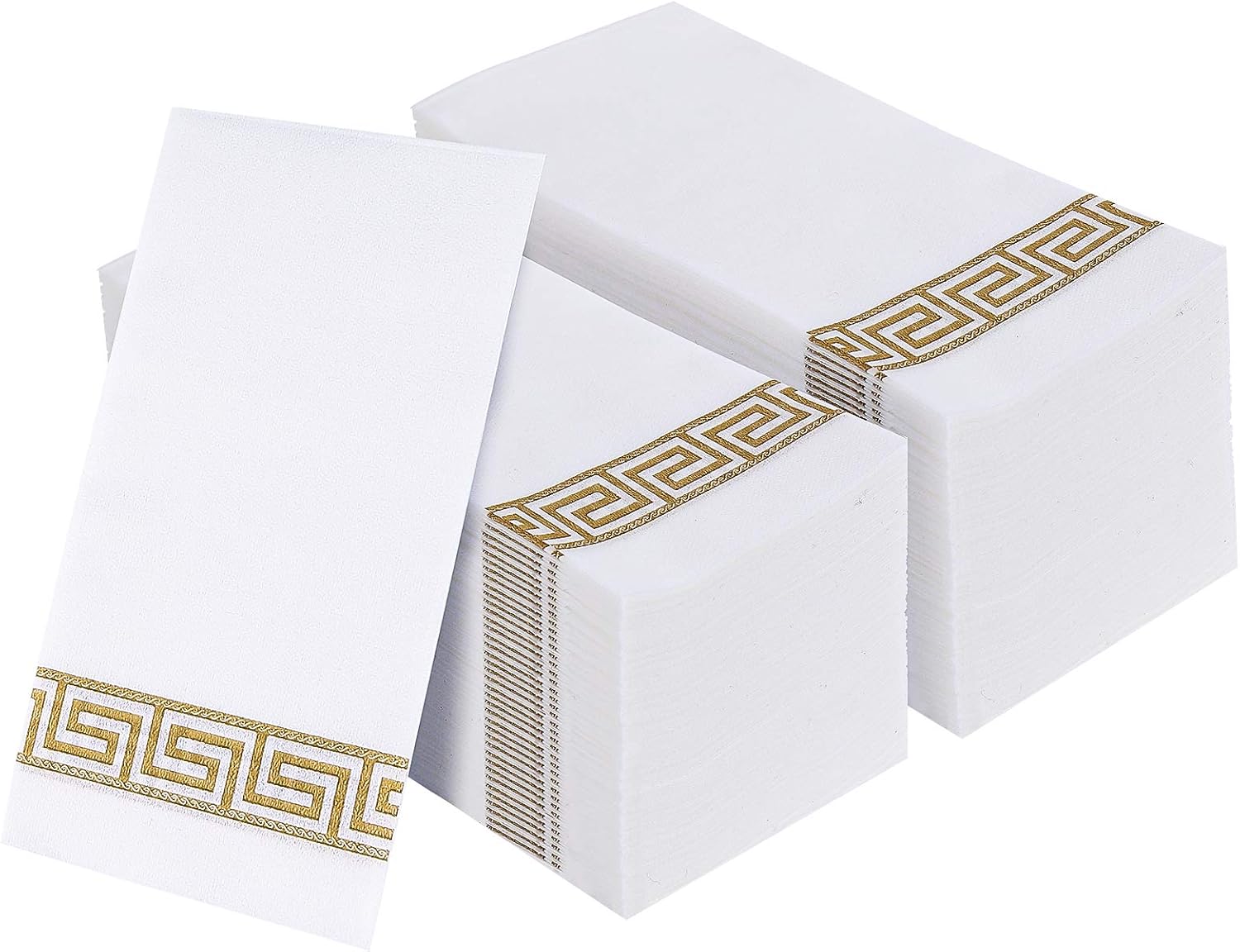 Vplus 200 PACK Guest Towels Disposable Bathroom, Decorative Bathroom Napkins, Soft and Absorbent Disposable Dinner Napkins Cloth Like for Kitchen, Parties, Weddings, Christmas Party（Gold)