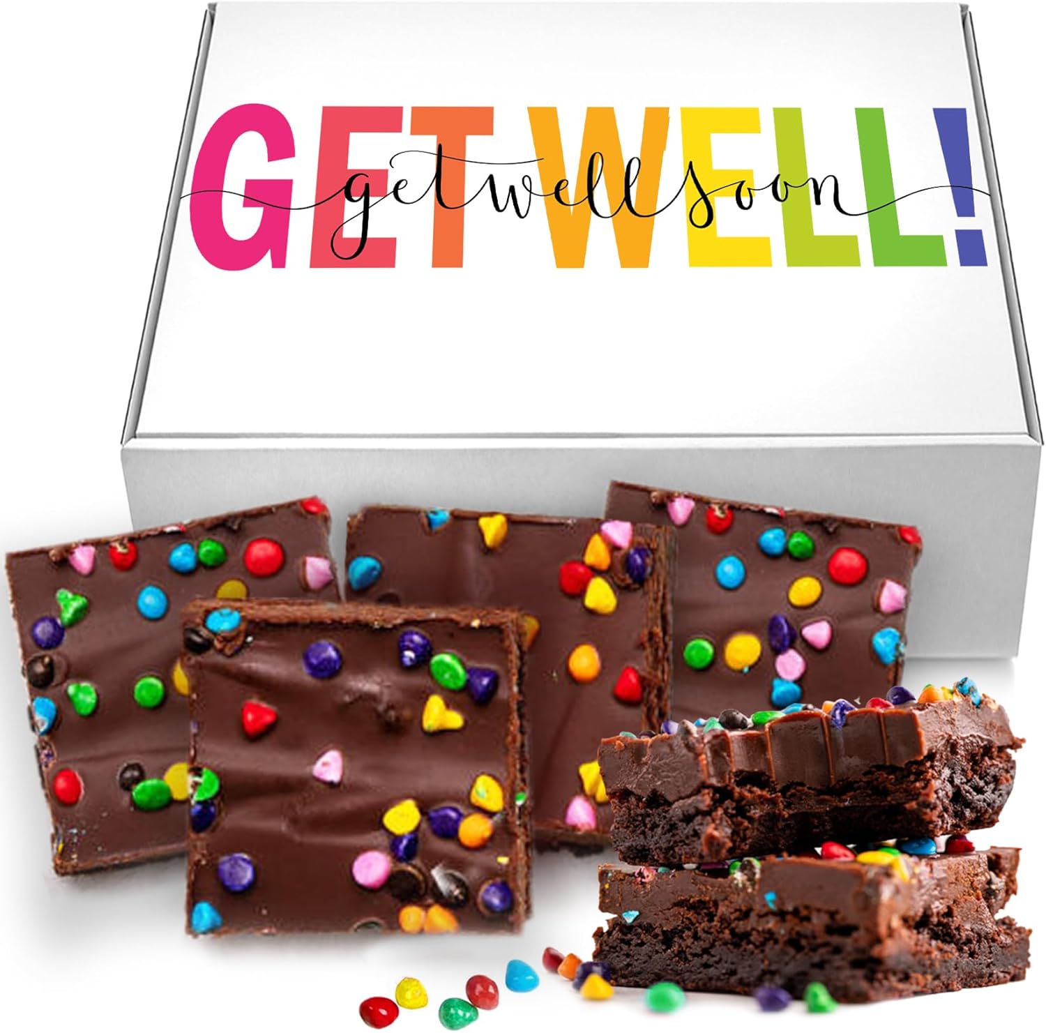 Get Well Soon Gift Basket Chocolate Brownies Cookies Food Gift Treats For Men Women Kids Individually Wrapped Care Package After Surgery | Nut Free | Fresh Bakery Feel Better Cake
