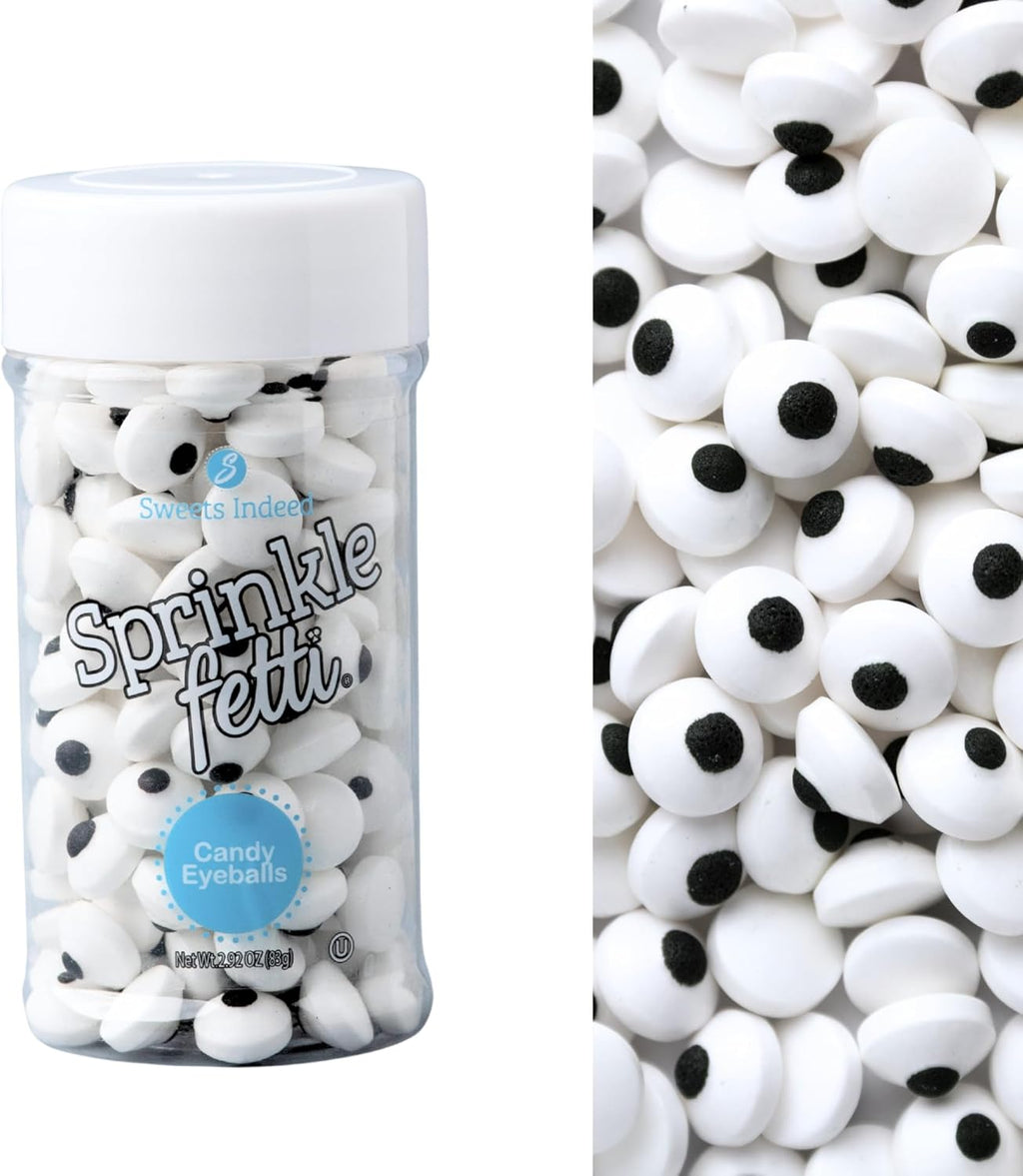 Sweets Indeed Bulk Candy Eyeballs, 200 Edible Eyes, Christmas Sprinkles, Perfect for Cake Decorations, Baking, Ice Cream, Cookies, Cupcake Topper, 2.92 ounces