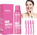 Hair Identifier Spray for Face Shaving Dermaplaning Tool Skin Body Dermaplaning Spray for Women with 4 Face Razor for Face Shaver Hair Removal Kit Excess Hair Dermaplane Razor for Women Face